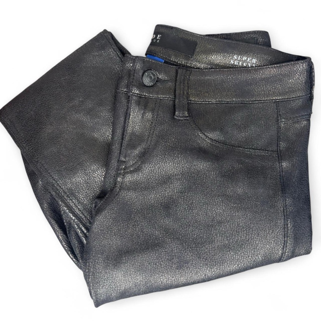 Fade To Blue Super Skinny Black Textured Jeans